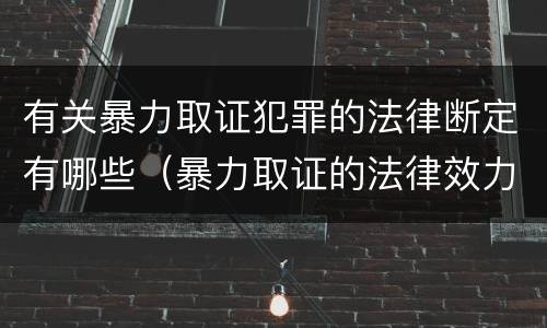有关暴力取证犯罪的法律断定有哪些（暴力取证的法律效力）