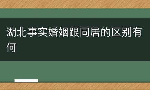 湖北事实婚姻跟同居的区别有何