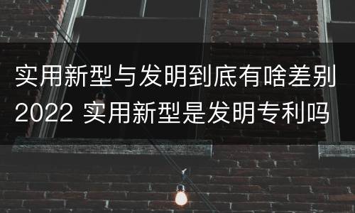 实用新型与发明到底有啥差别2022 实用新型是发明专利吗