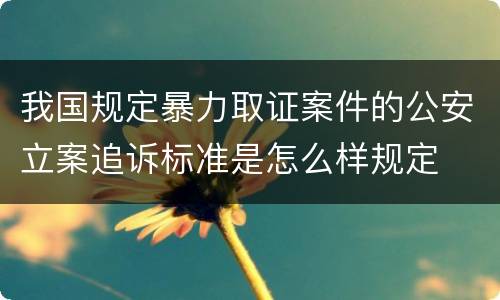 我国规定暴力取证案件的公安立案追诉标准是怎么样规定