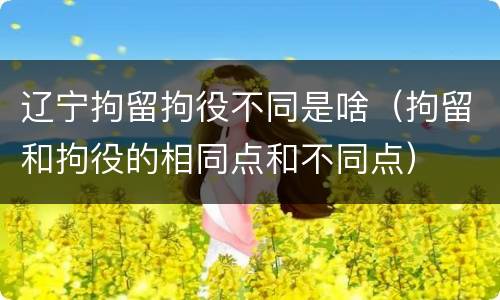 辽宁拘留拘役不同是啥（拘留和拘役的相同点和不同点）