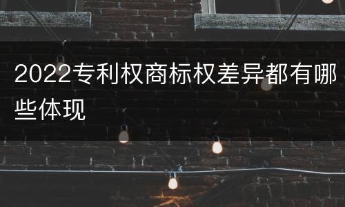 2022专利权商标权差异都有哪些体现