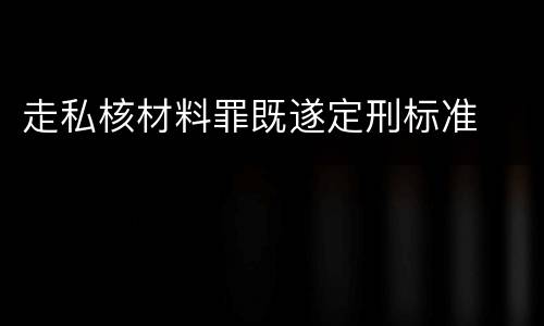 走私核材料罪既遂定刑标准