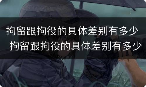 拘留跟拘役的具体差别有多少 拘留跟拘役的具体差别有多少年