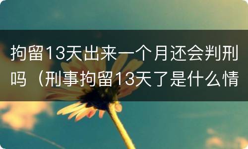 拘留13天出来一个月还会判刑吗（刑事拘留13天了是什么情况）