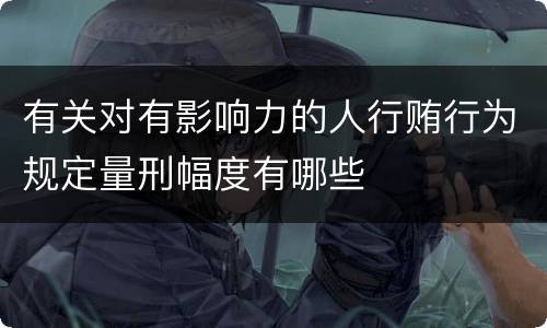有关对有影响力的人行贿行为规定量刑幅度有哪些