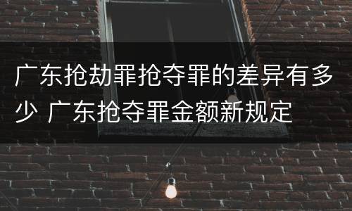 广东抢劫罪抢夺罪的差异有多少 广东抢夺罪金额新规定