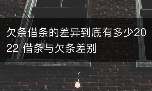 欠条借条的差异到底有多少2022 借条与欠条差别