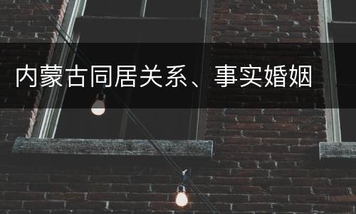 内蒙古同居关系、事实婚姻