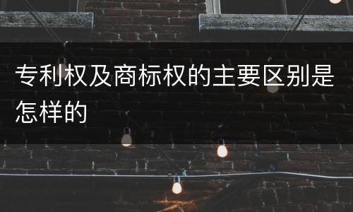 专利权及商标权的主要区别是怎样的