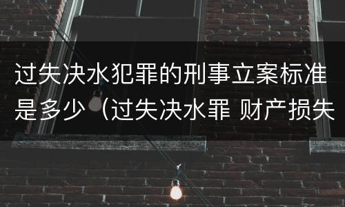 过失决水犯罪的刑事立案标准是多少（过失决水罪 财产损失标准）