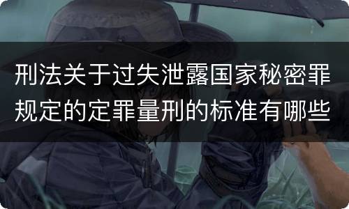 刑法关于过失泄露国家秘密罪规定的定罪量刑的标准有哪些