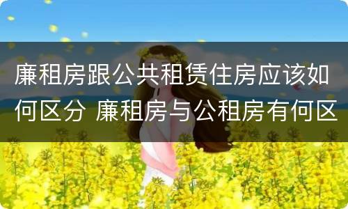 廉租房跟公共租赁住房应该如何区分 廉租房与公租房有何区别