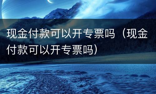 现金付款可以开专票吗（现金付款可以开专票吗）