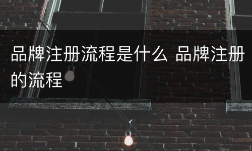 品牌注册流程是什么 品牌注册的流程
