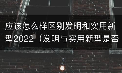 应该怎么样区别发明和实用新型2022（发明与实用新型是否具有实用性）