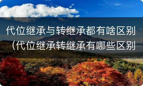 代位继承与转继承都有啥区别（代位继承转继承有哪些区别）