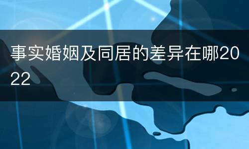 事实婚姻及同居的差异在哪2022