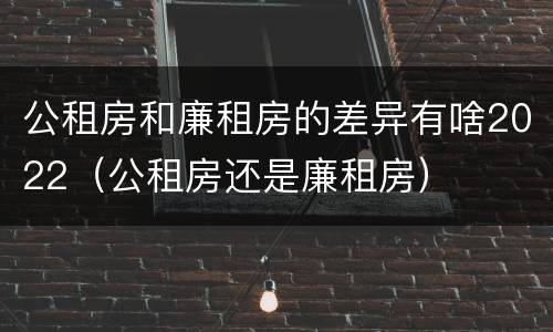 公租房和廉租房的差异有啥2022（公租房还是廉租房）