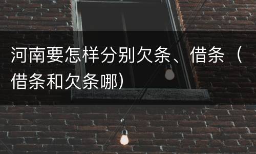 河南要怎样分别欠条、借条（借条和欠条哪）