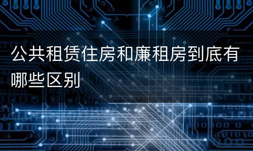 公共租赁住房和廉租房到底有哪些区别