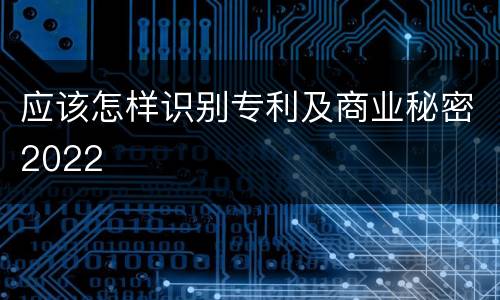 应该怎样识别专利及商业秘密2022