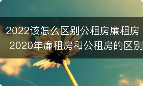 2022该怎么区别公租房廉租房 2020年廉租房和公租房的区别