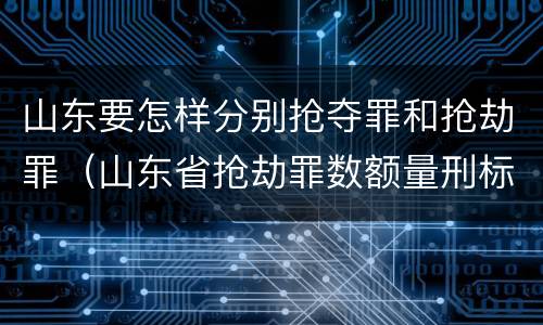 山东要怎样分别抢夺罪和抢劫罪（山东省抢劫罪数额量刑标准）