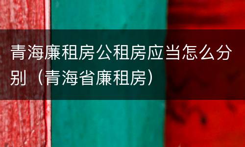 青海廉租房公租房应当怎么分别（青海省廉租房）