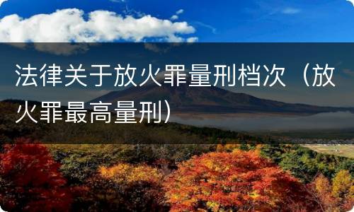 法律关于放火罪量刑档次（放火罪最高量刑）