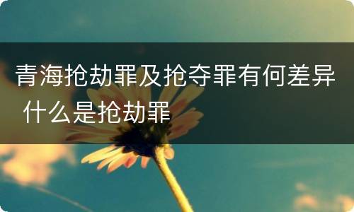 青海抢劫罪及抢夺罪有何差异 什么是抢劫罪