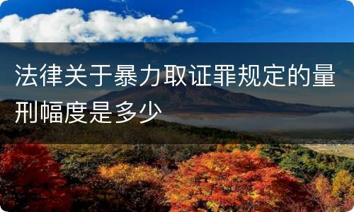 法律关于暴力取证罪规定的量刑幅度是多少