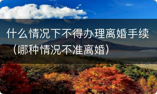 什么情况下不得办理离婚手续（哪种情况不准离婚）