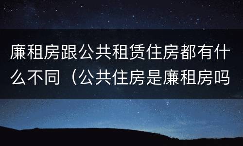 廉租房跟公共租赁住房都有什么不同（公共住房是廉租房吗）