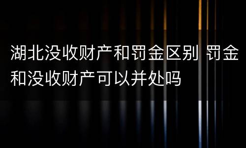湖北没收财产和罚金区别 罚金和没收财产可以并处吗