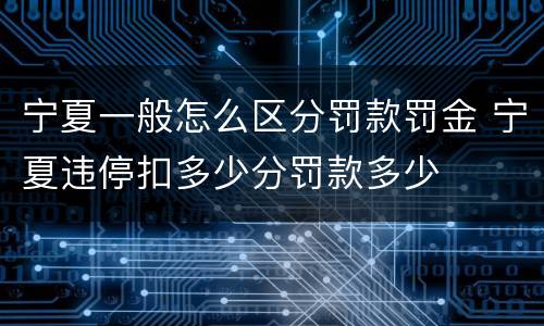 宁夏一般怎么区分罚款罚金 宁夏违停扣多少分罚款多少