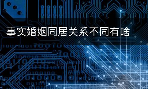 事实婚姻同居关系不同有啥