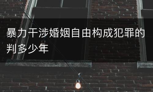 暴力干涉婚姻自由构成犯罪的判多少年