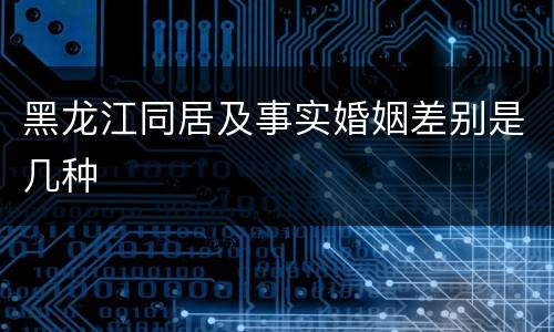 黑龙江同居及事实婚姻差别是几种