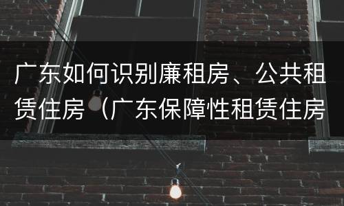 广东如何识别廉租房、公共租赁住房（广东保障性租赁住房）
