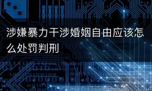 涉嫌暴力干涉婚姻自由应该怎么处罚判刑