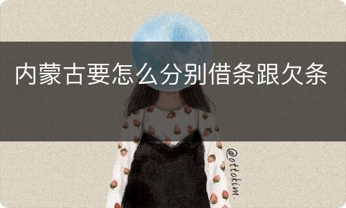 内蒙古要怎么分别借条跟欠条