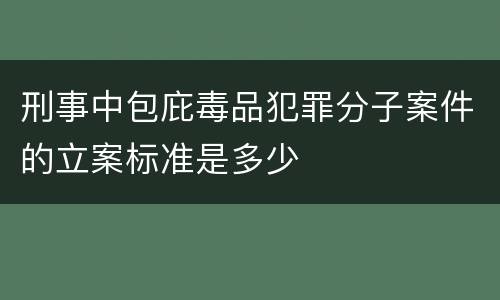 刑事中包庇毒品犯罪分子案件的立案标准是多少