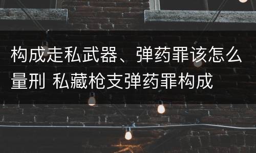 构成走私武器、弹药罪该怎么量刑 私藏枪支弹药罪构成