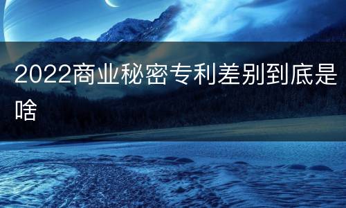2022商业秘密专利差别到底是啥