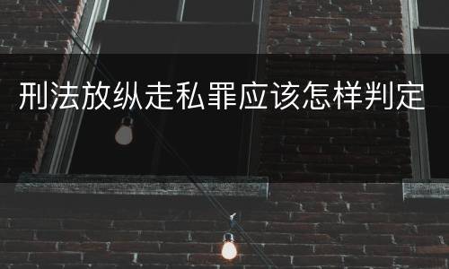 刑法放纵走私罪应该怎样判定