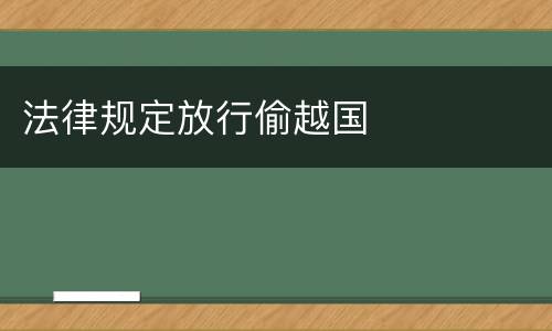 法律规定放行偷越国