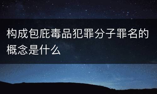 构成包庇毒品犯罪分子罪名的概念是什么
