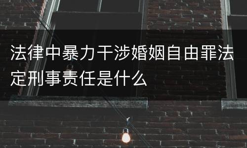 法律中暴力干涉婚姻自由罪法定刑事责任是什么