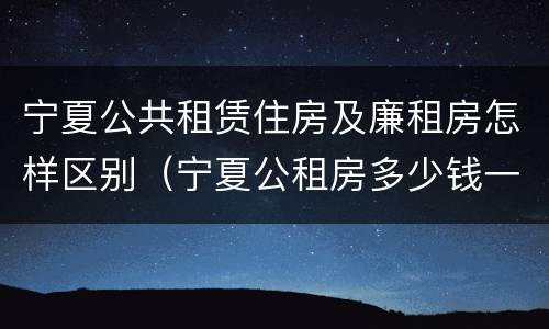宁夏公共租赁住房及廉租房怎样区别（宁夏公租房多少钱一个月）
